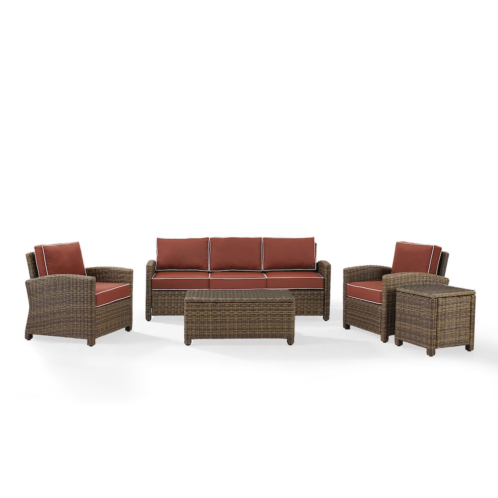Bradenton 5Pc Wicker Outdoor Sofa Patio Furniture Set