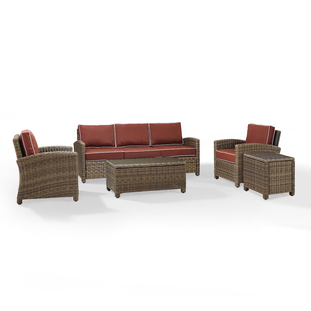 Bradenton 5Pc Wicker Outdoor Sofa Patio Furniture Set