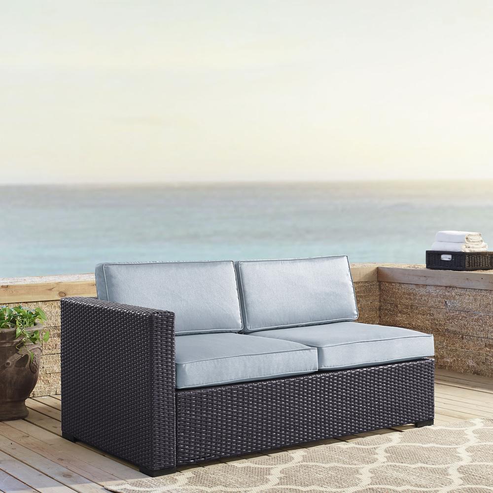 Biscayne Wicker Outdoor Sectional Loveseat