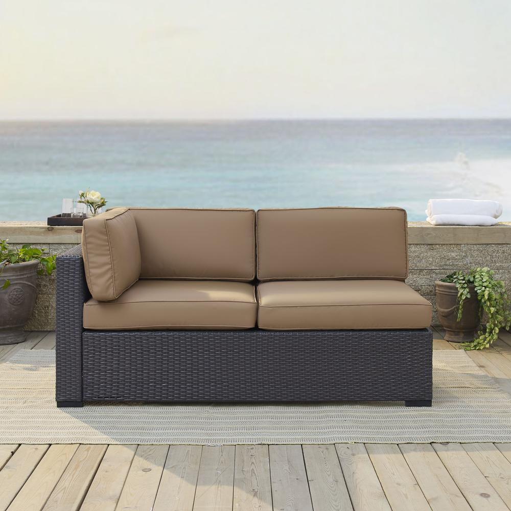 Biscayne Wicker Outdoor Sectional Loveseat