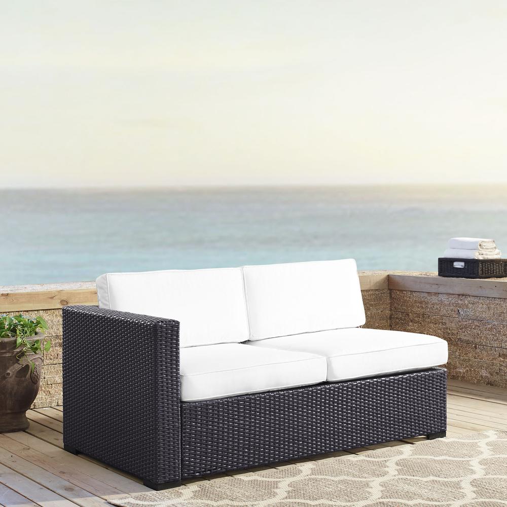 Biscayne Wicker Outdoor Sectional Loveseat