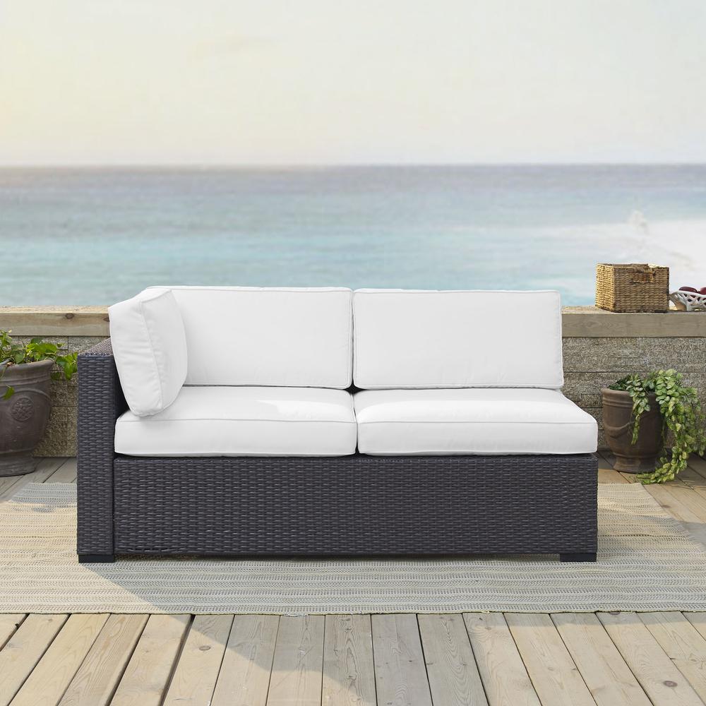 Biscayne Wicker Outdoor Sectional Loveseat