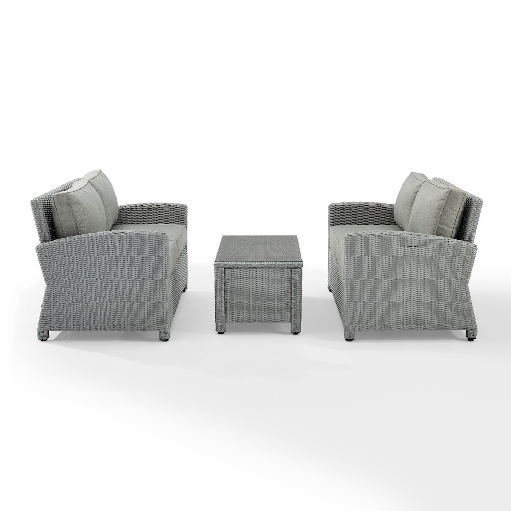 Bradenton 3Pc Wicker Outdoor Loveseat Patio Furniture Set