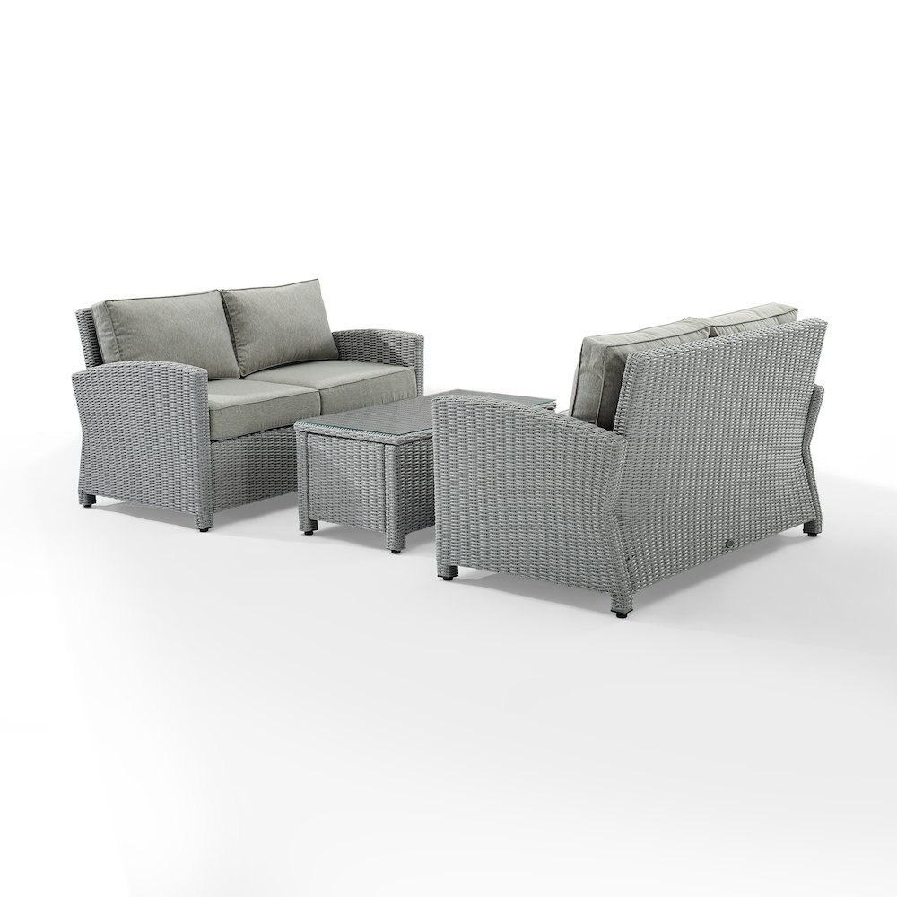 Bradenton 3Pc Wicker Outdoor Loveseat Patio Furniture Set