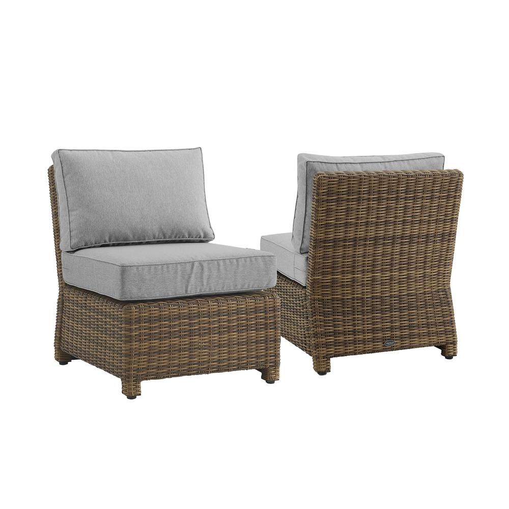 Bradenton 2Pc Armless Wicker Outdoor Chair Set
