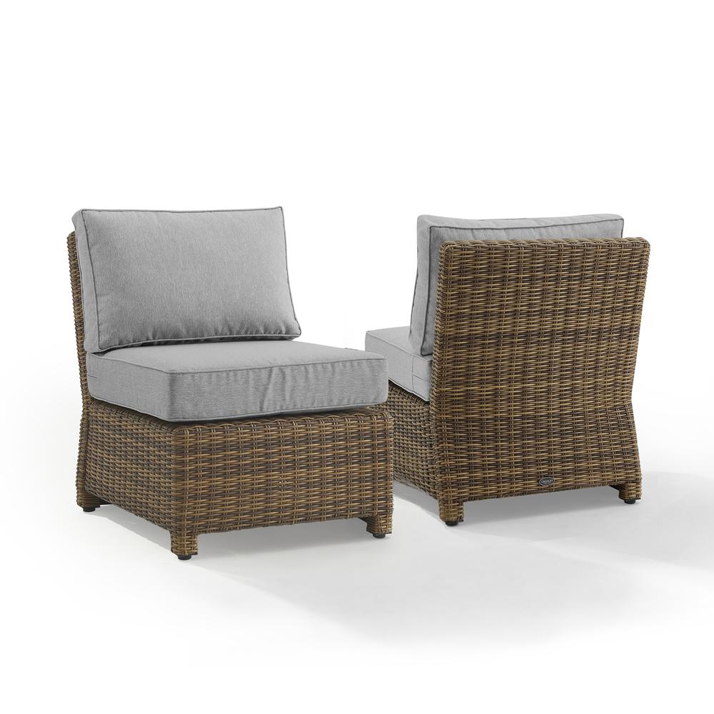 Bradenton 2Pc Armless Wicker Outdoor Chair Set