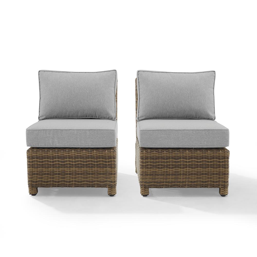 Bradenton 2Pc Armless Wicker Outdoor Chair Set