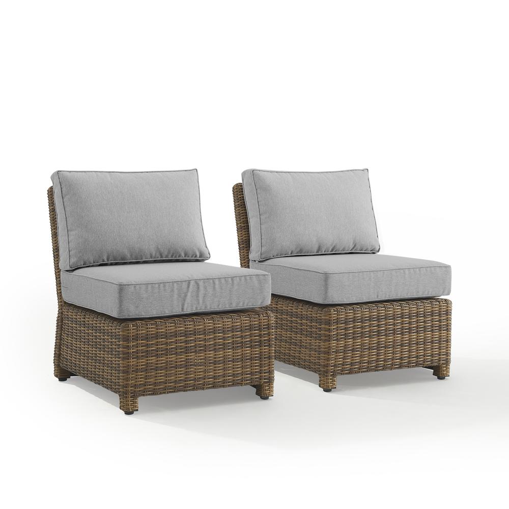 Bradenton 2Pc Armless Wicker Outdoor Chair Set