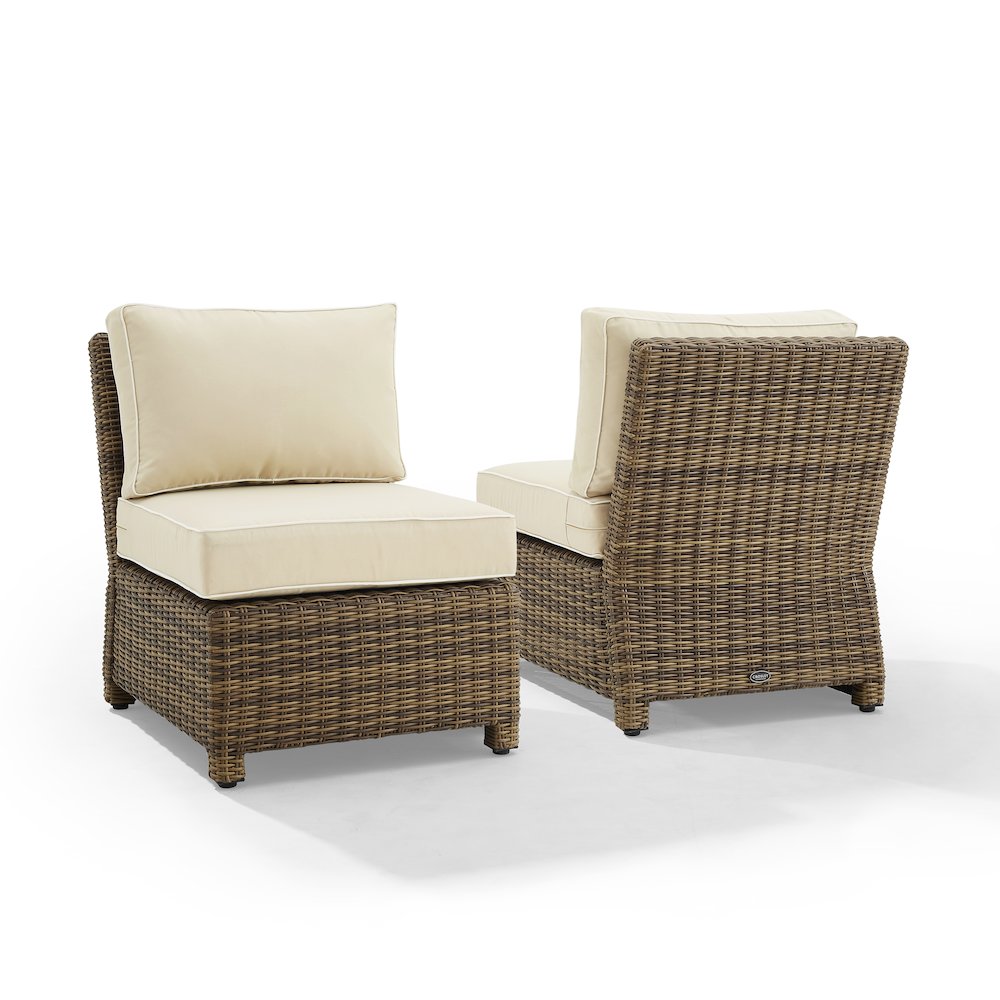 Bradenton 2Pc Armless Wicker Outdoor Chair Set