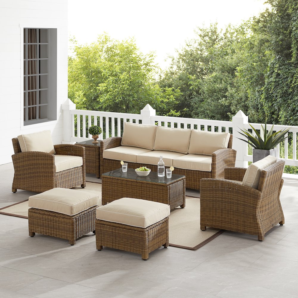 Bradenton 7Pc Wicker Outdoor Sofa Patio Furniture Set