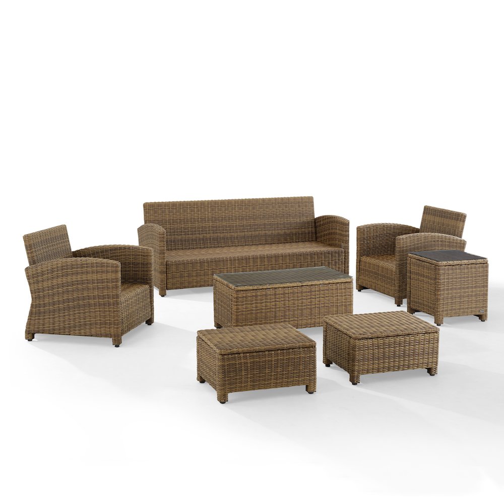 Bradenton 7Pc Wicker Outdoor Sofa Patio Furniture Set
