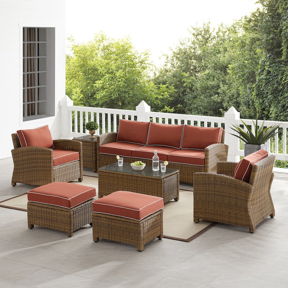 Bradenton 7Pc Wicker Outdoor Sofa Patio Furniture Set