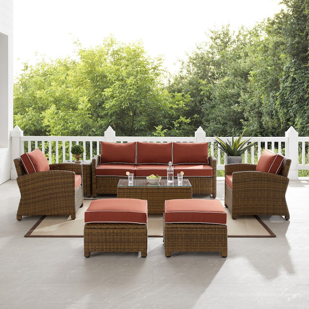 Bradenton 7Pc Wicker Outdoor Sofa Patio Furniture Set