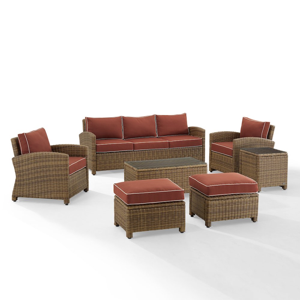 Bradenton 7Pc Wicker Outdoor Sofa Patio Furniture Set