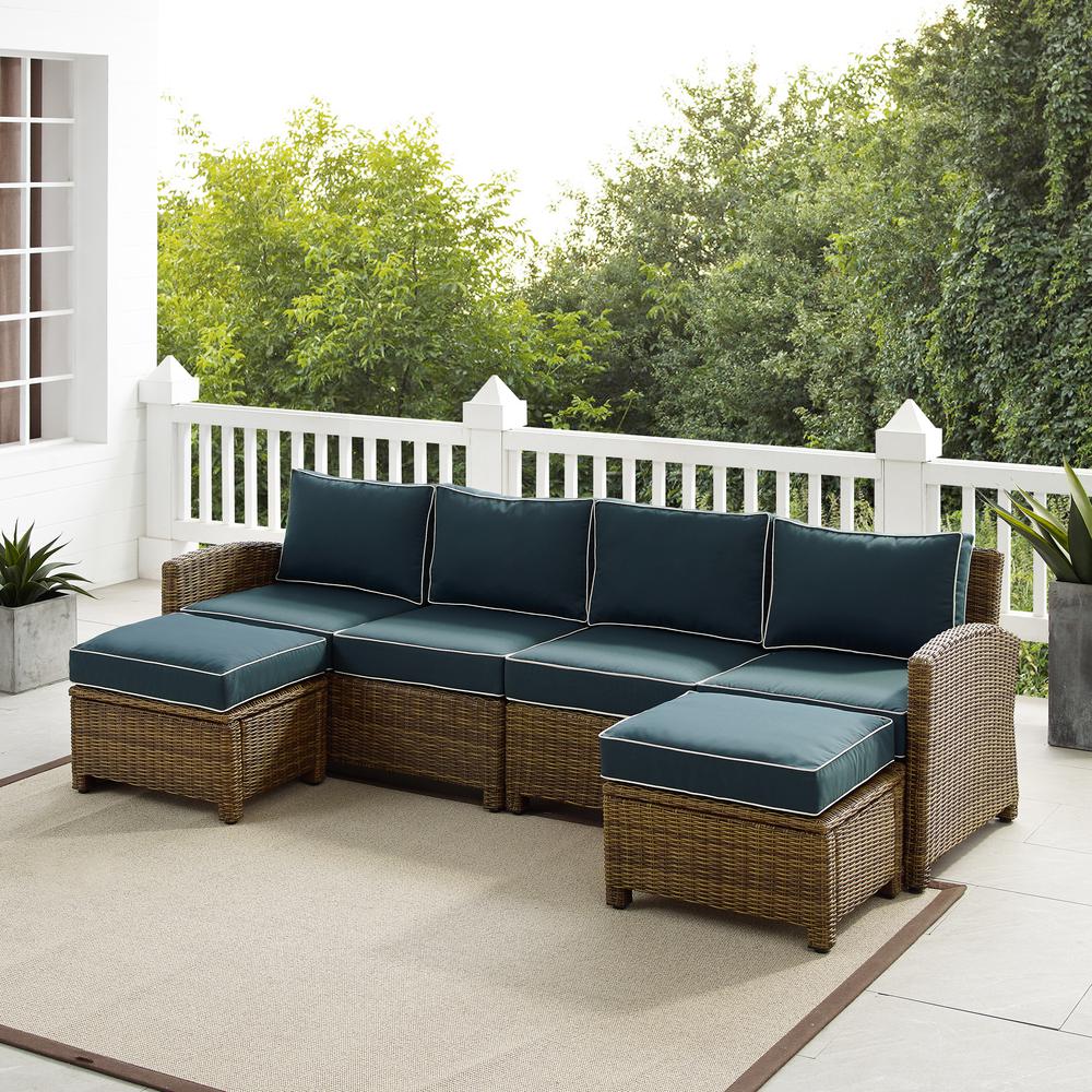 Bradenton 4Pc Wicker Outdoor Sectional Patio Furniture Set