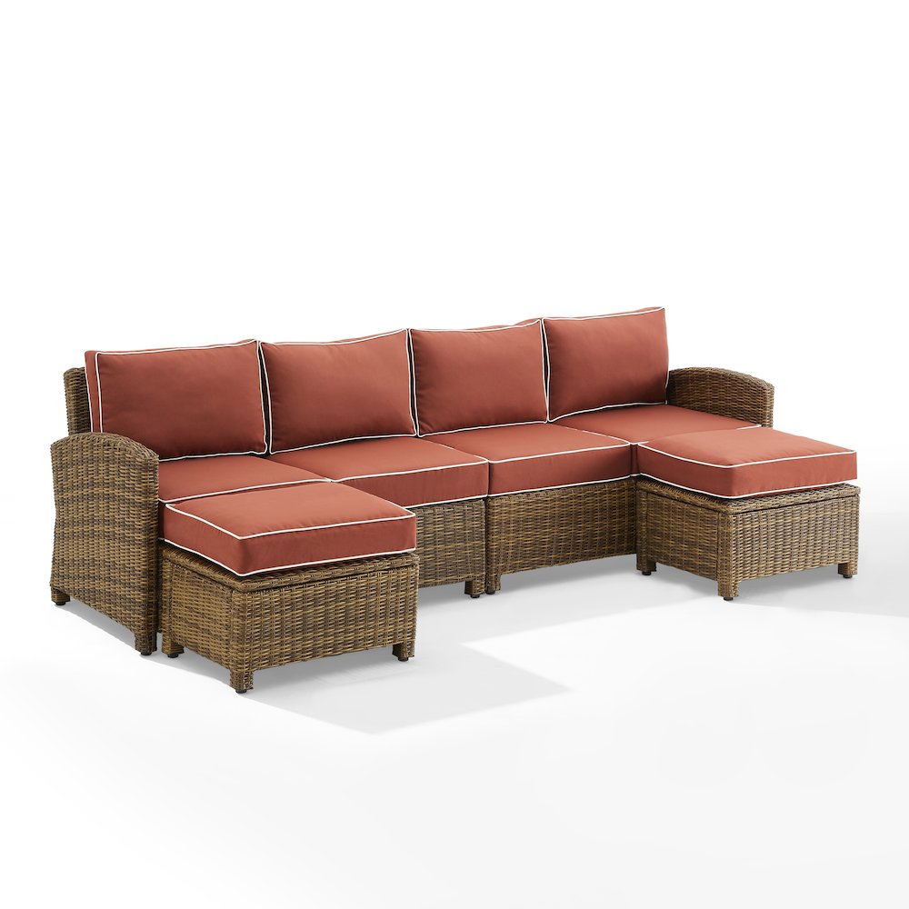 Bradenton 4Pc Wicker Outdoor Sectional Patio Furniture Set