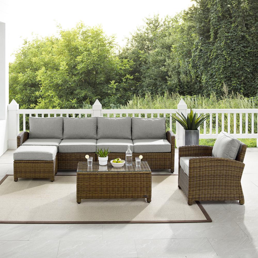 Bradenton 5Pc Wicker Outdoor Sectional Patio Furniture Set