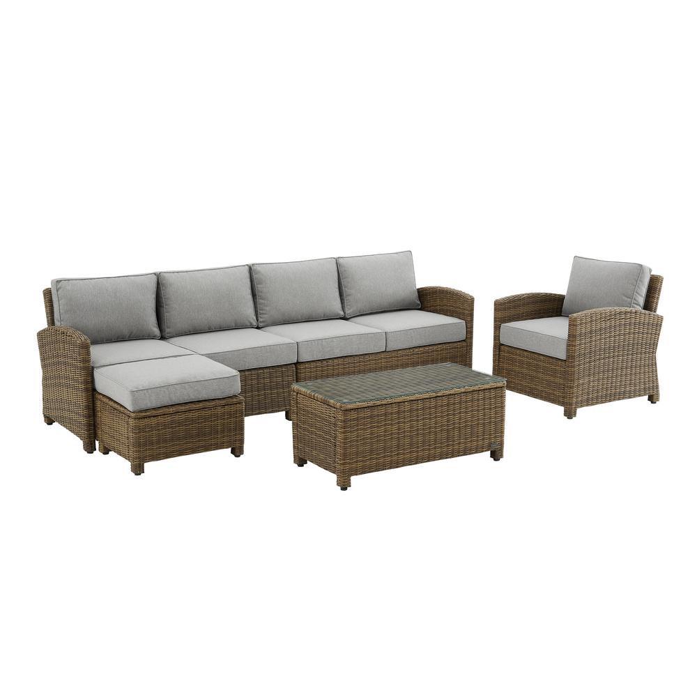Bradenton 5Pc Wicker Outdoor Sectional Patio Furniture Set