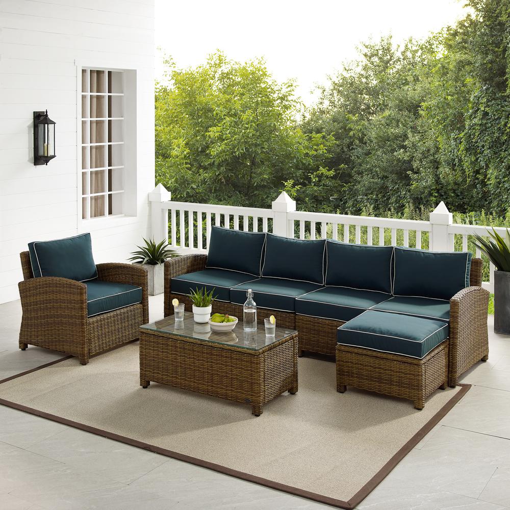 Bradenton 5Pc Wicker Outdoor Sectional Patio Furniture Set