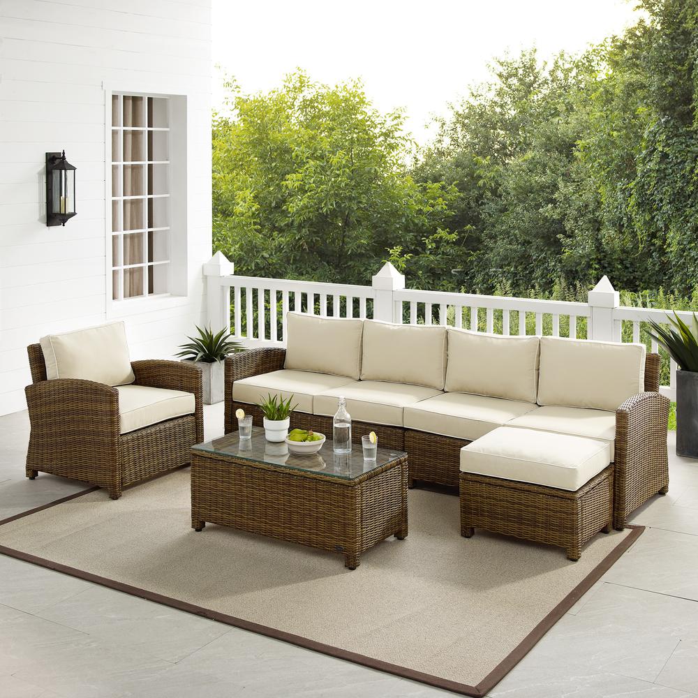 Bradenton 5Pc Wicker Outdoor Sectional Patio Furniture Set