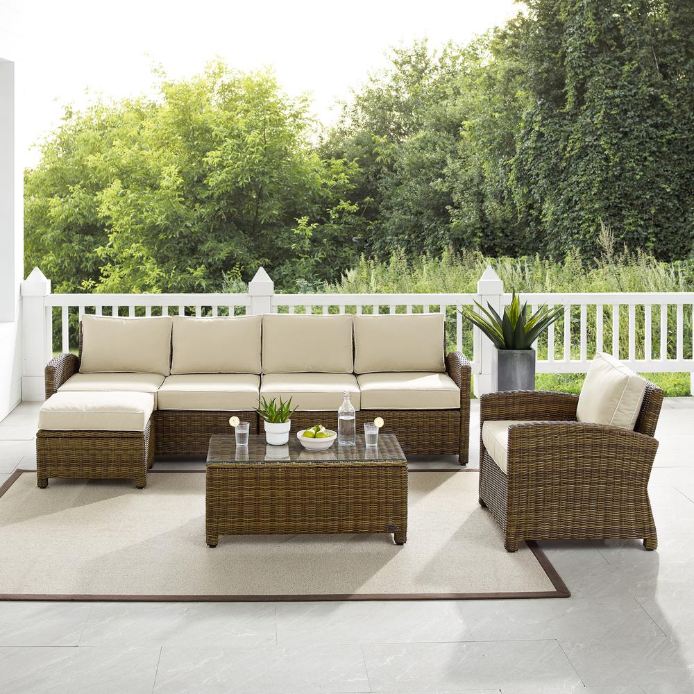 Bradenton 5Pc Wicker Outdoor Sectional Patio Furniture Set