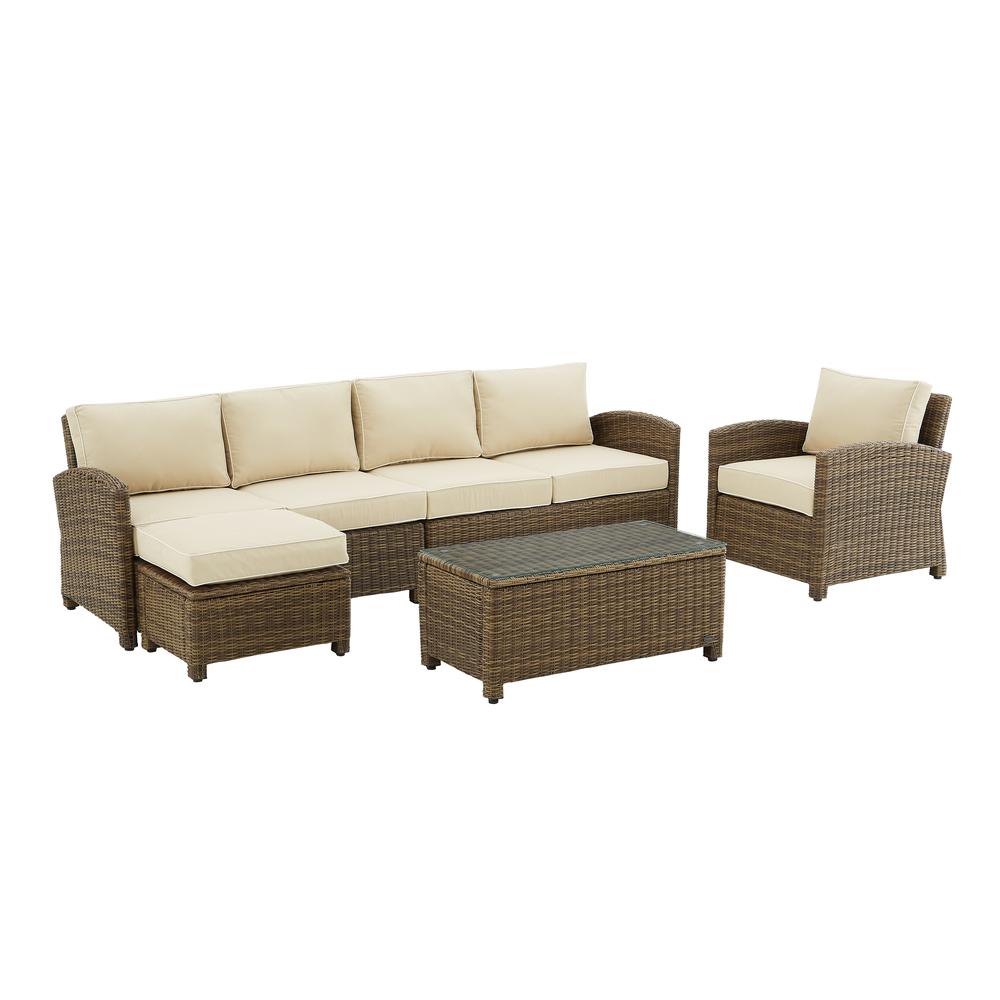 Bradenton 5Pc Wicker Outdoor Sectional Patio Furniture Set