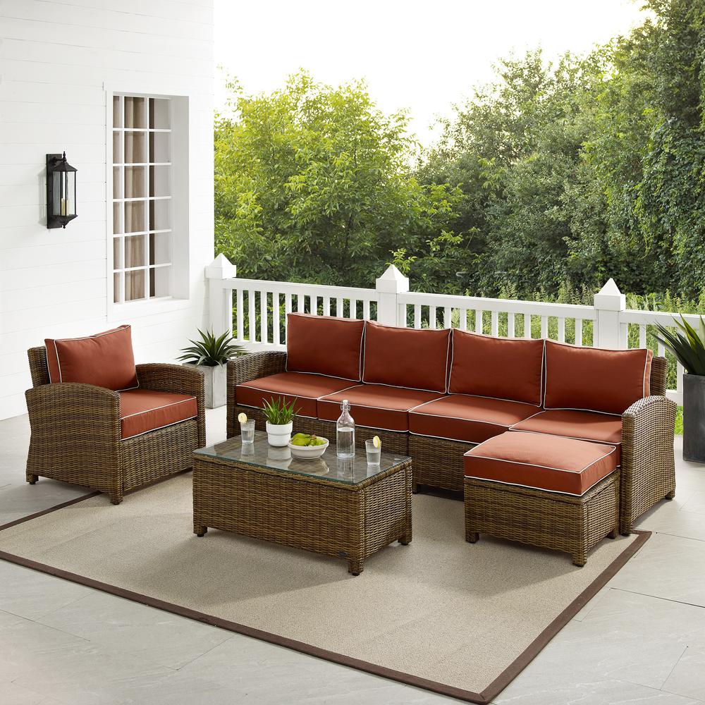 Bradenton 5Pc Wicker Outdoor Sectional Patio Furniture Set