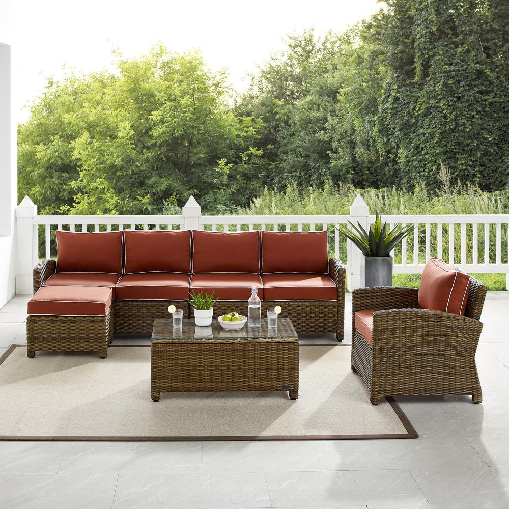 Bradenton 5Pc Wicker Outdoor Sectional Patio Furniture Set