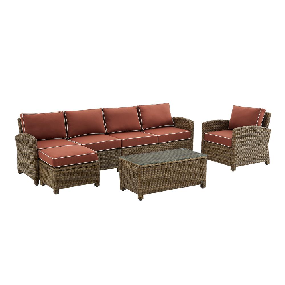 Bradenton 5Pc Wicker Outdoor Sectional Patio Furniture Set