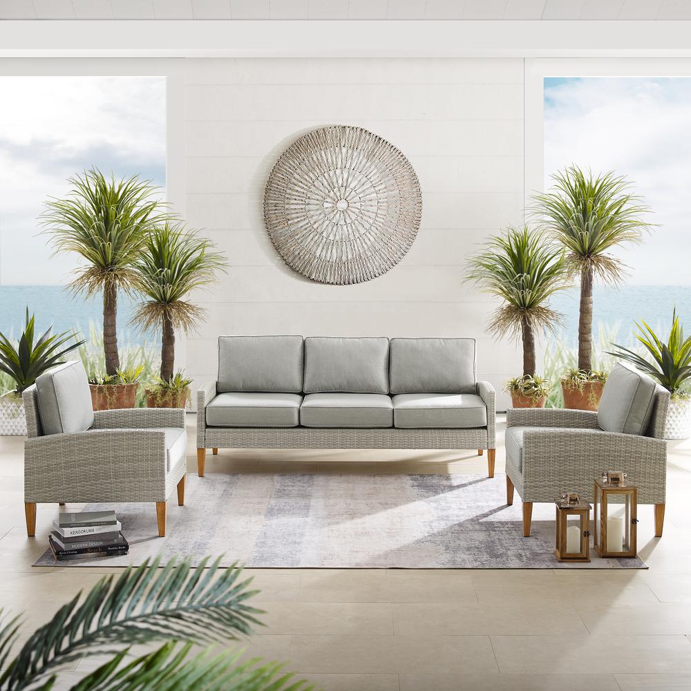 Capella 3Pc Wicker Outdoor Sofa Patio Furniture Set