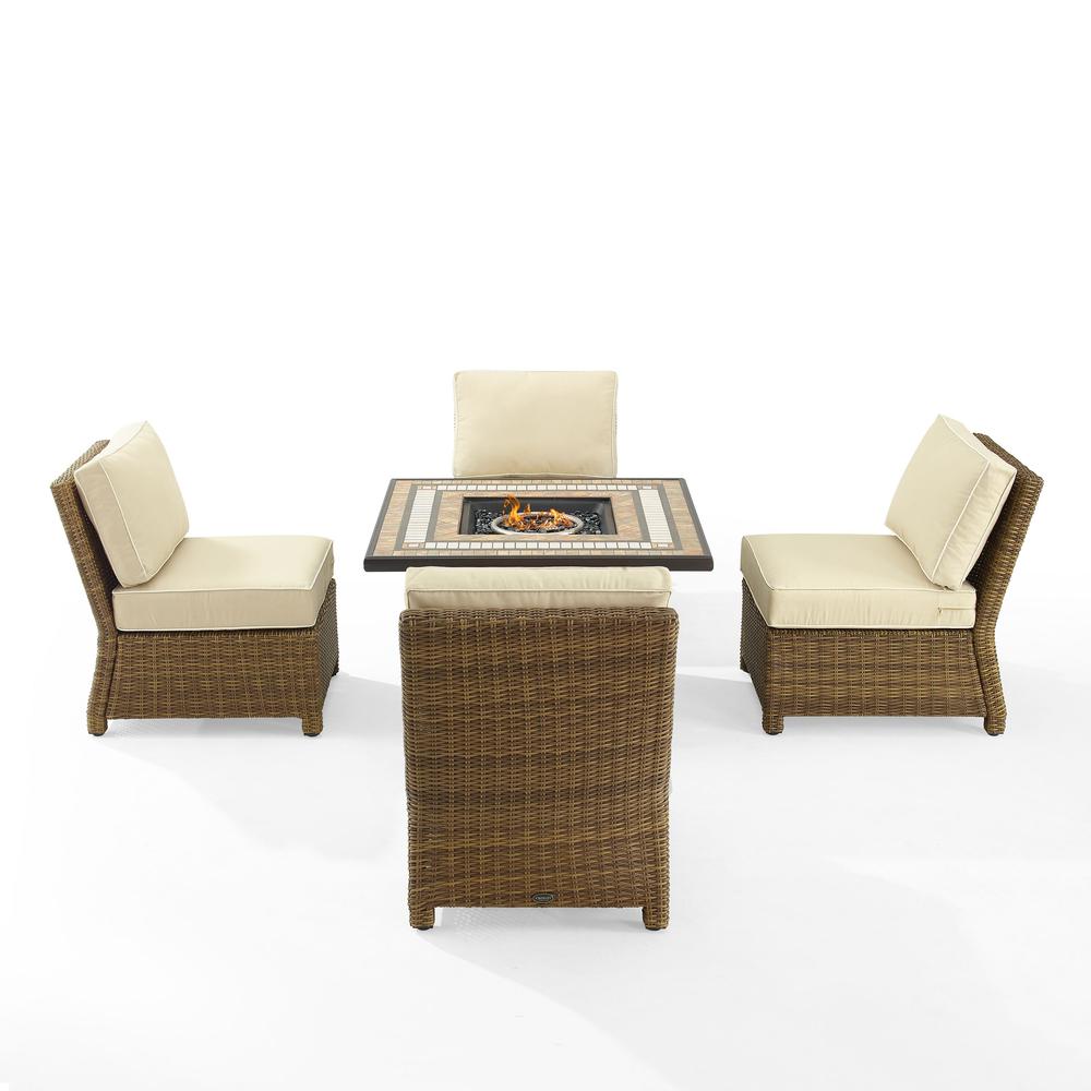 Bradenton 5Pc Wicker Outdoor Chair Set W/ Fire Table