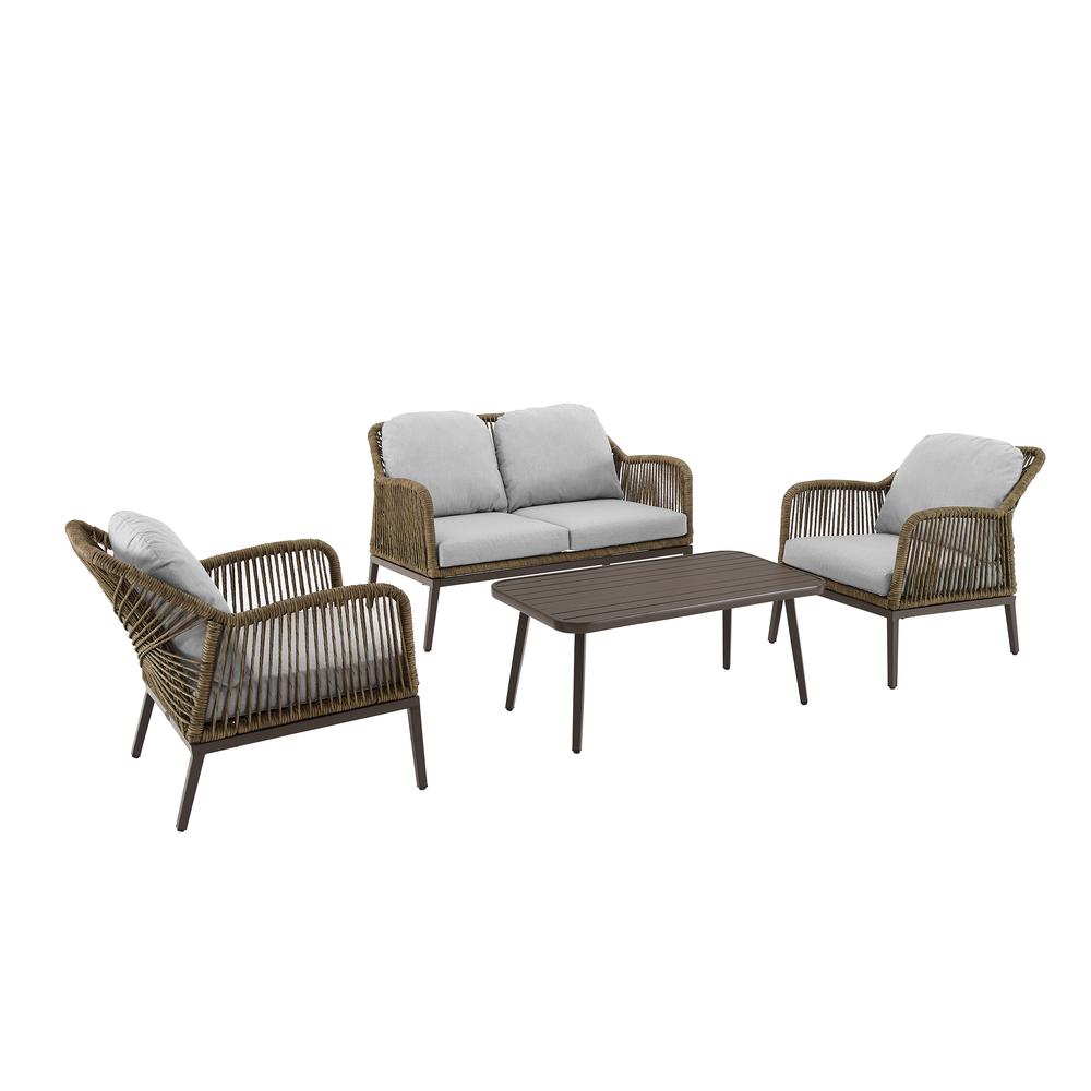 Haven 4Pc Wicker Outdoor Loveseat Patio Furniture Set