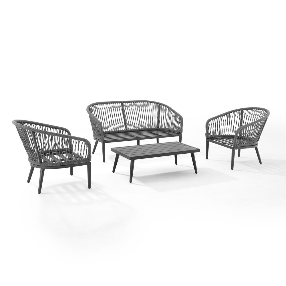 Dover 4Pc Outdoor Loveseat Patio Furniture Set