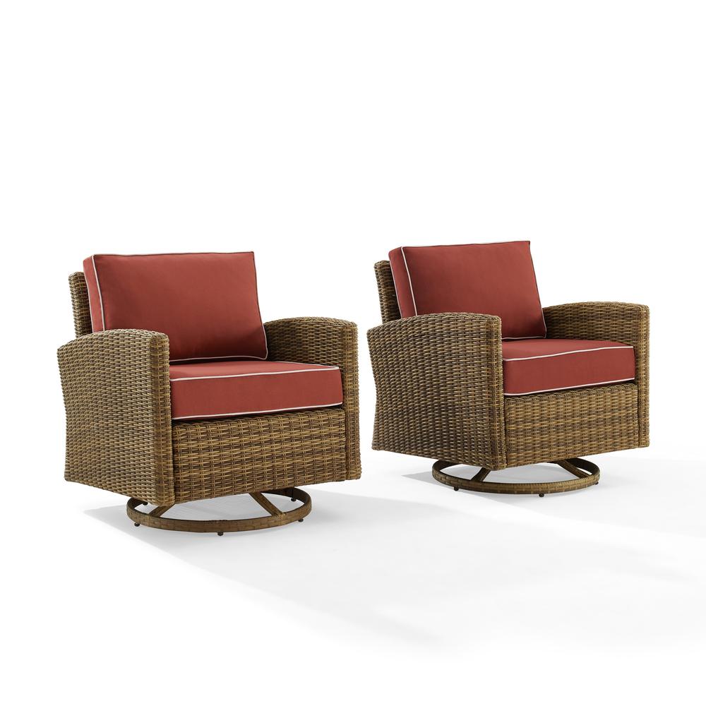 Bradenton 2Pc Wicker Swivel Rocker Outdoor Chair Set
