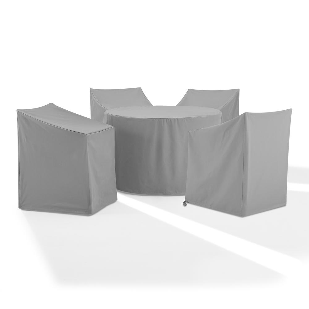 5Pc Round Outdoor Dining Furniture Cover Set