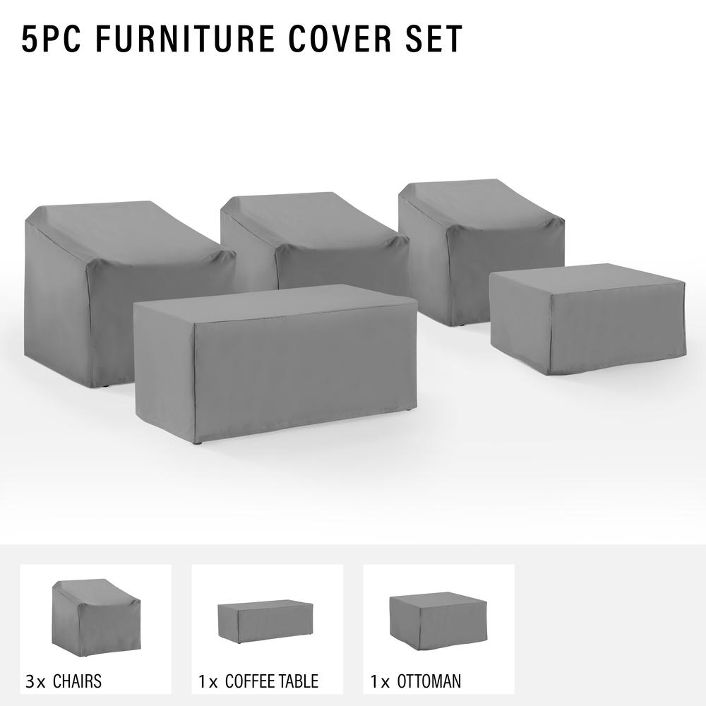 5Pc Outdoor Sectional Furniture Cover Set