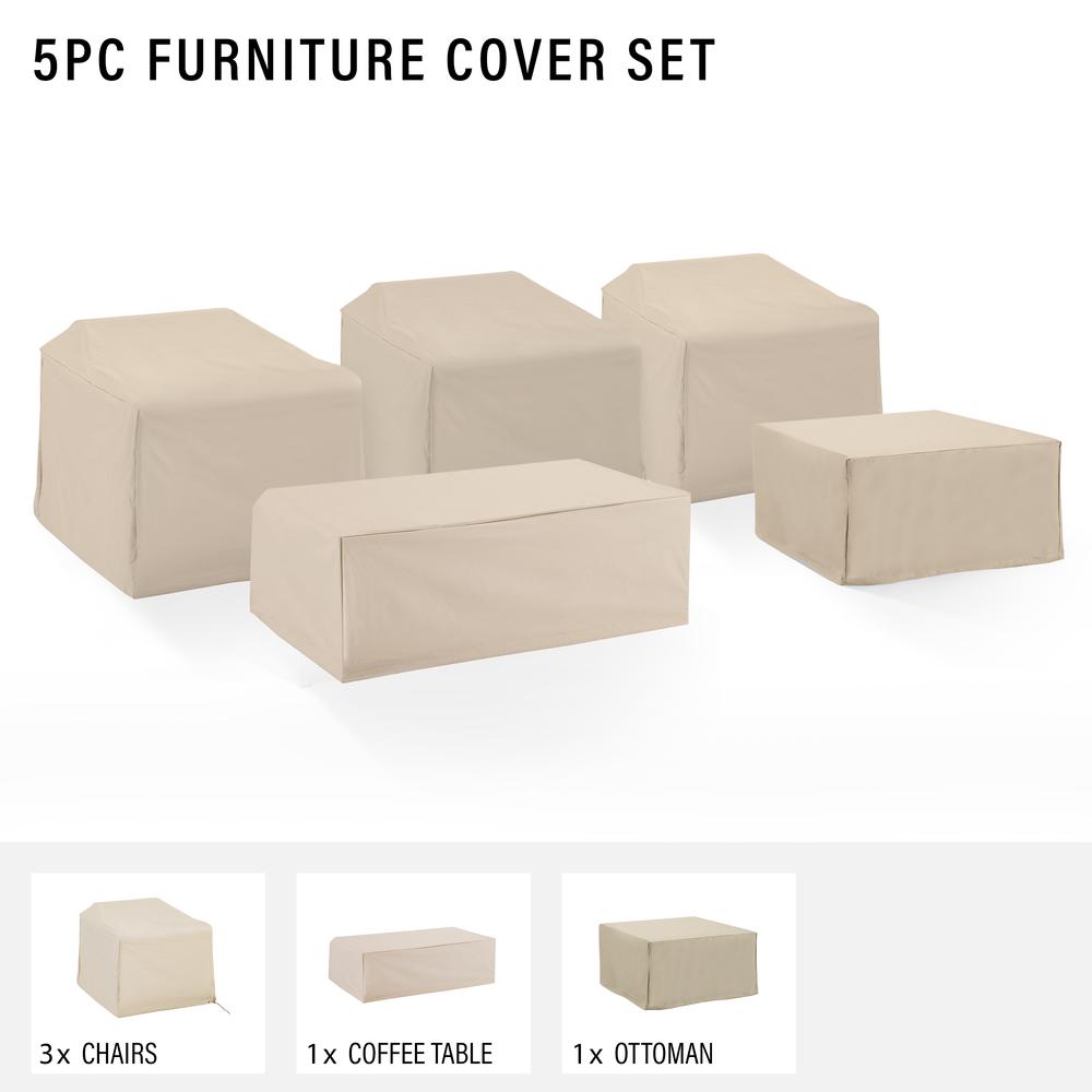 5Pc Outdoor Sectional Furniture Cover Set