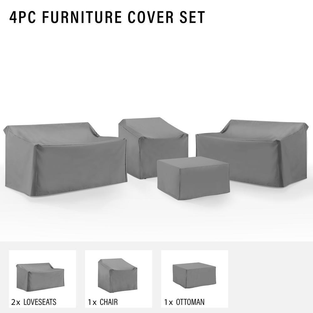 4Pc Outdoor Sectional Furniture Cover Set