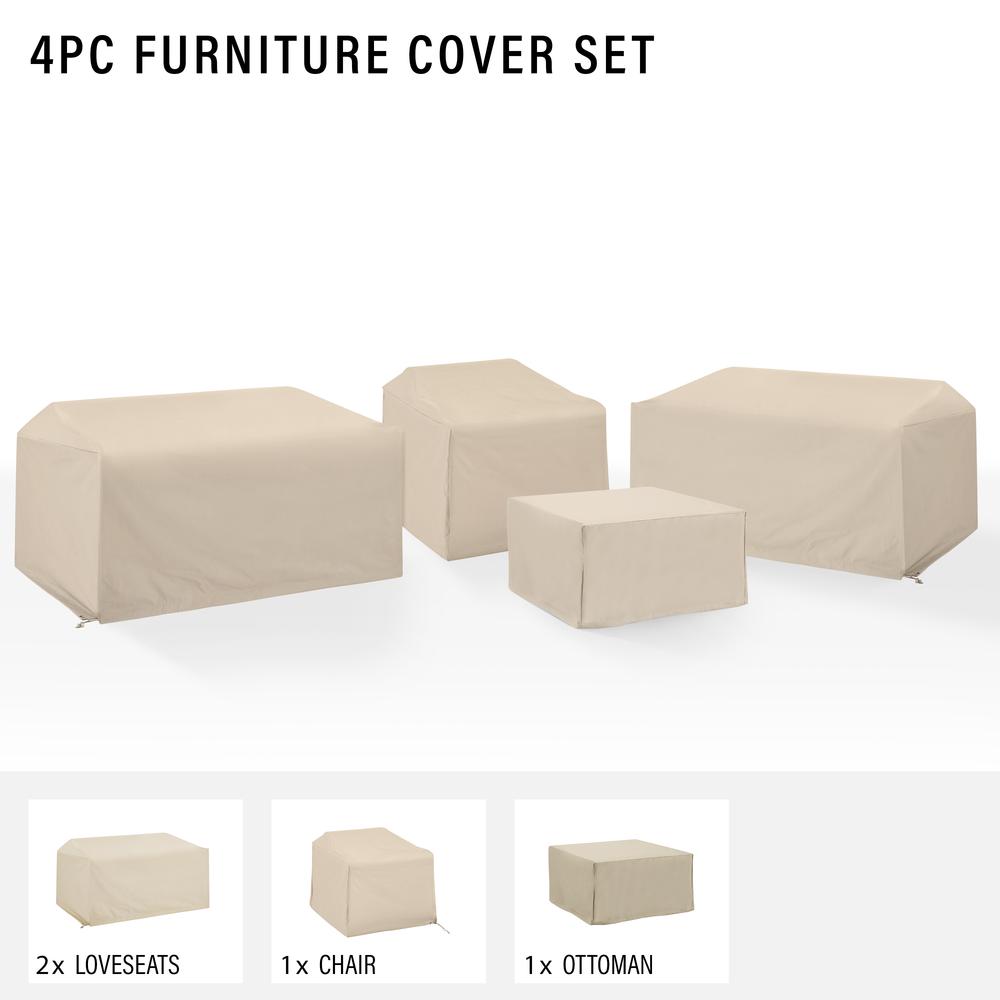 4Pc Outdoor Sectional Furniture Cover Set