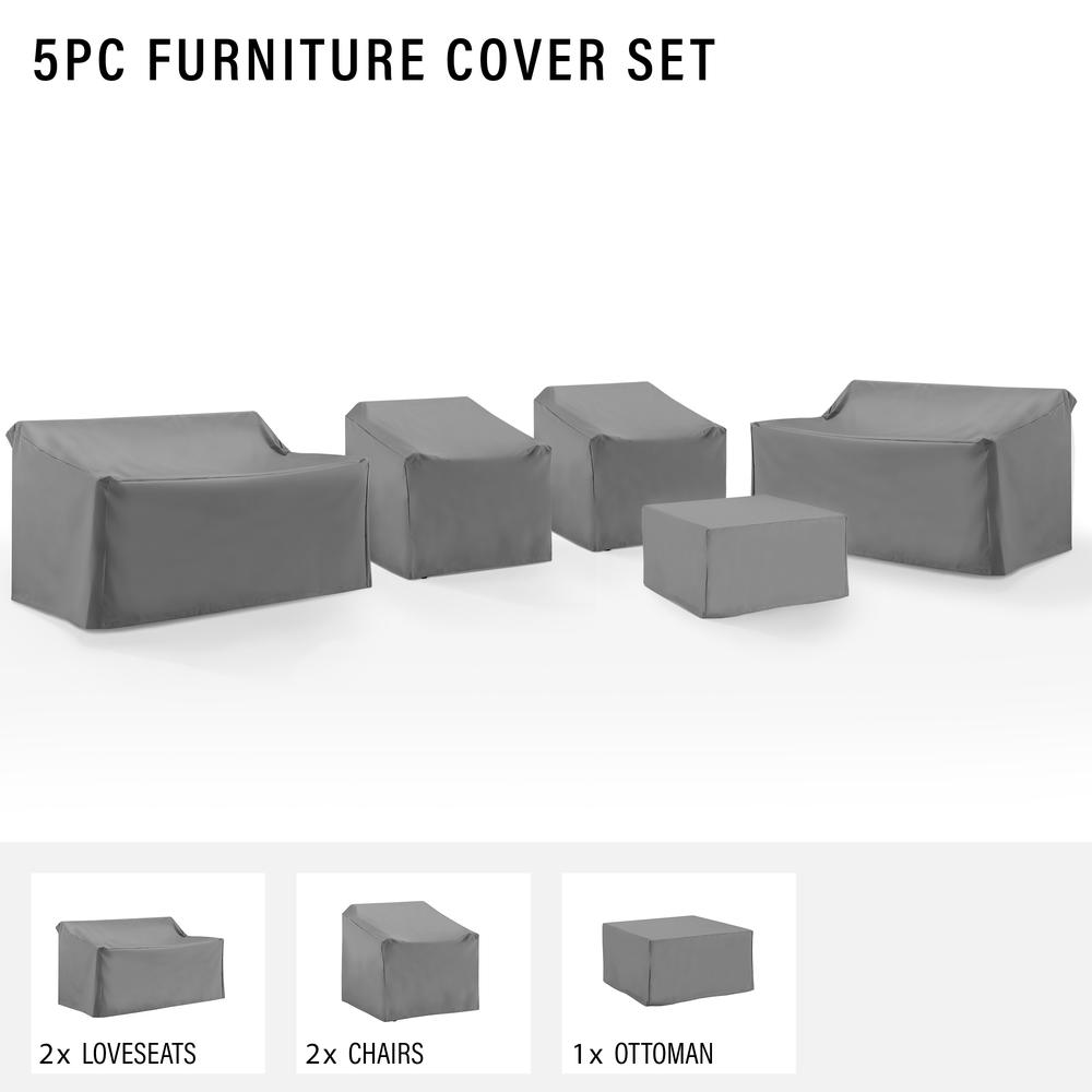 5Pc Outdoor Sectional Furniture Cover Set