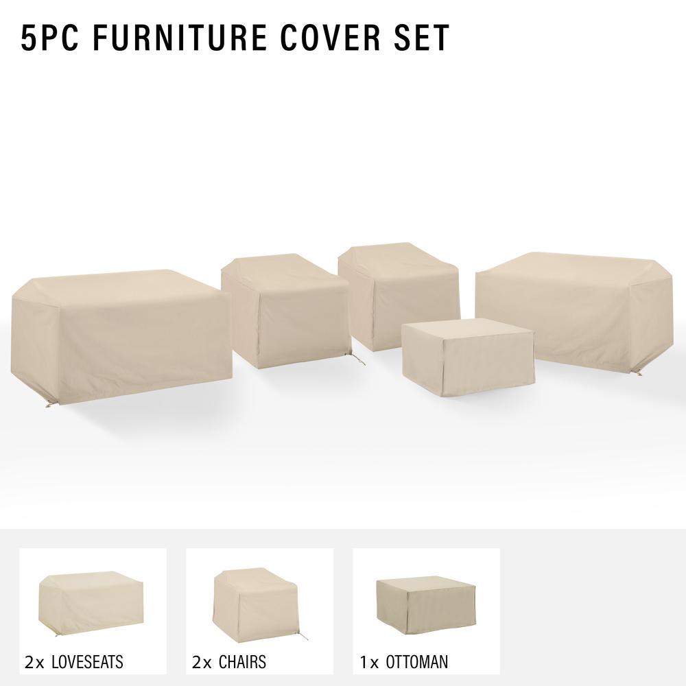 5Pc Outdoor Sectional Furniture Cover Set