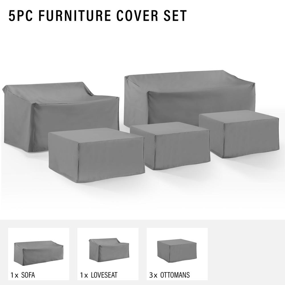 5Pc Outdoor Sectional Furniture Cover Set