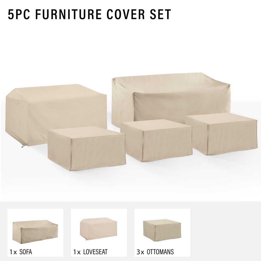 5Pc Outdoor Sectional Furniture Cover Set
