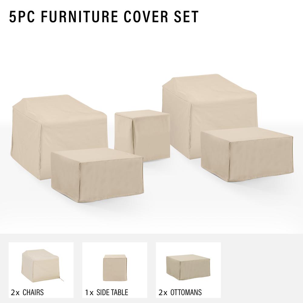 5Pc Outdoor Furniture Cover Set