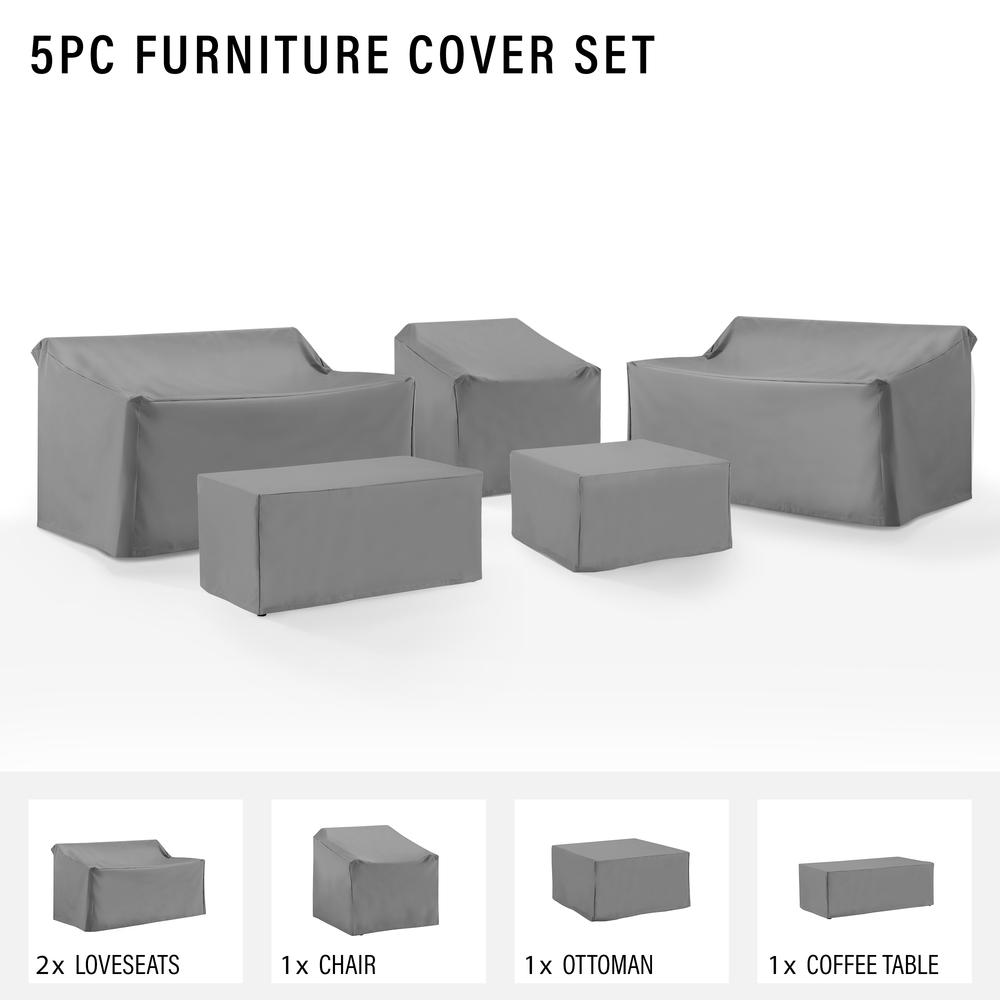 5Pc Outdoor Sectional Furniture Cover Set