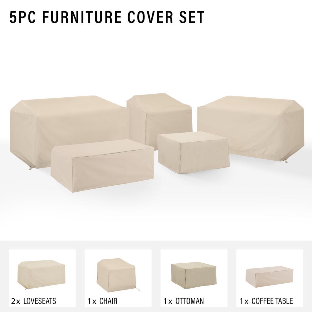 5Pc Outdoor Sectional Furniture Cover Set