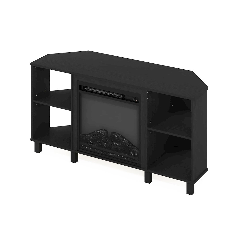 Furinno Jensen Corner Fireplce TV Stand with Metal Leg for TV up to 55 Inches