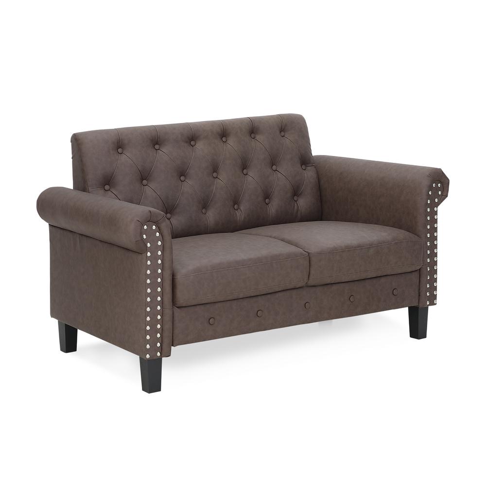 Furinno Bastia Vintage Button Tufted Loveseat