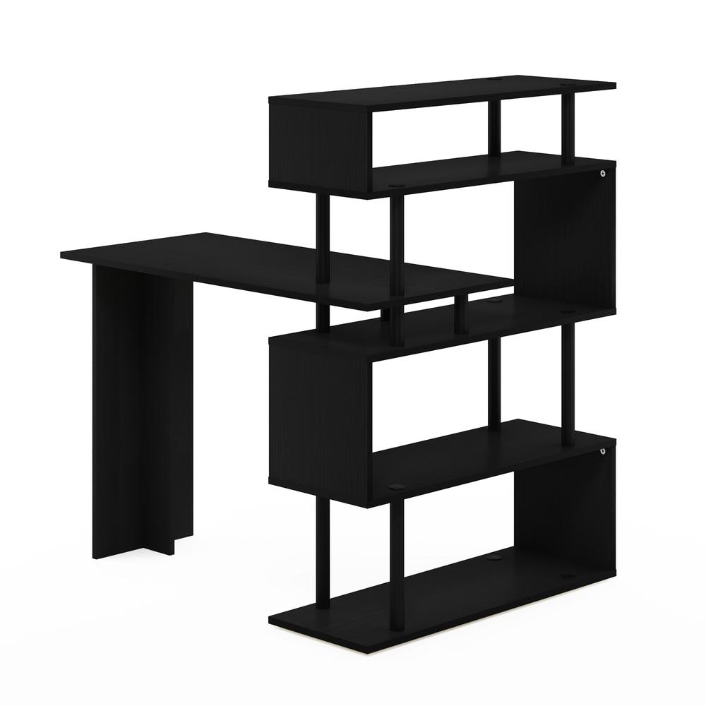 Furinno Moore L-Shape Computer Desk with 5-Tier Shelves