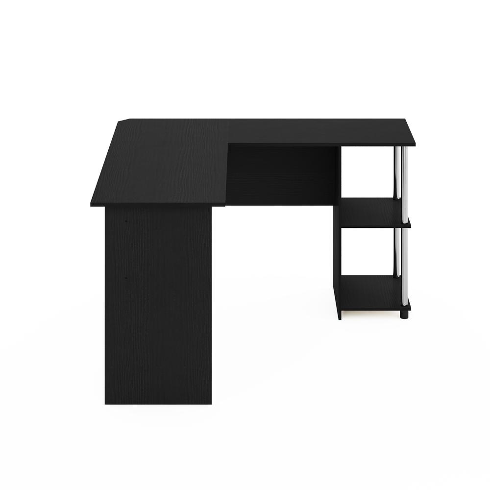 Furinno L-Shape Desk with Stainless Steel Tubes